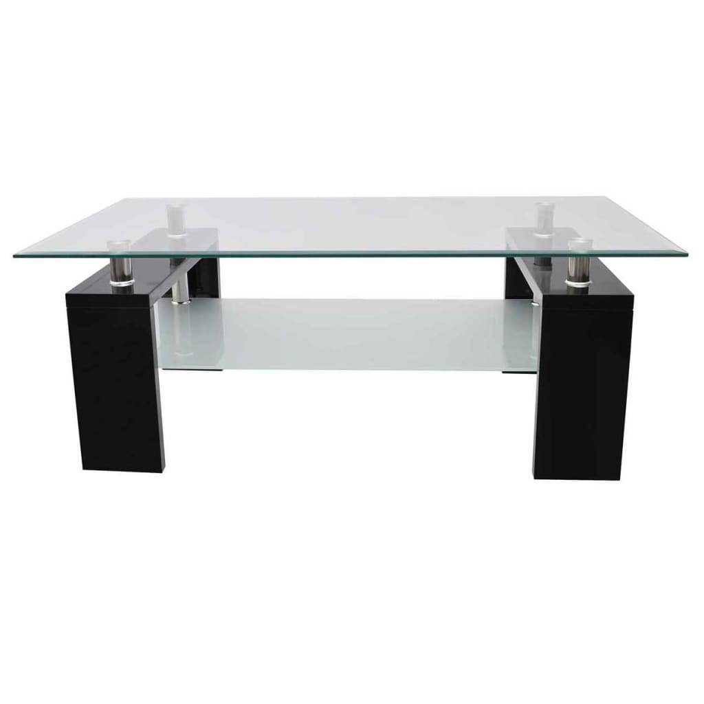 

vidaXL Salontafel Andio 110x60cm gehard glas hoogglans zwart