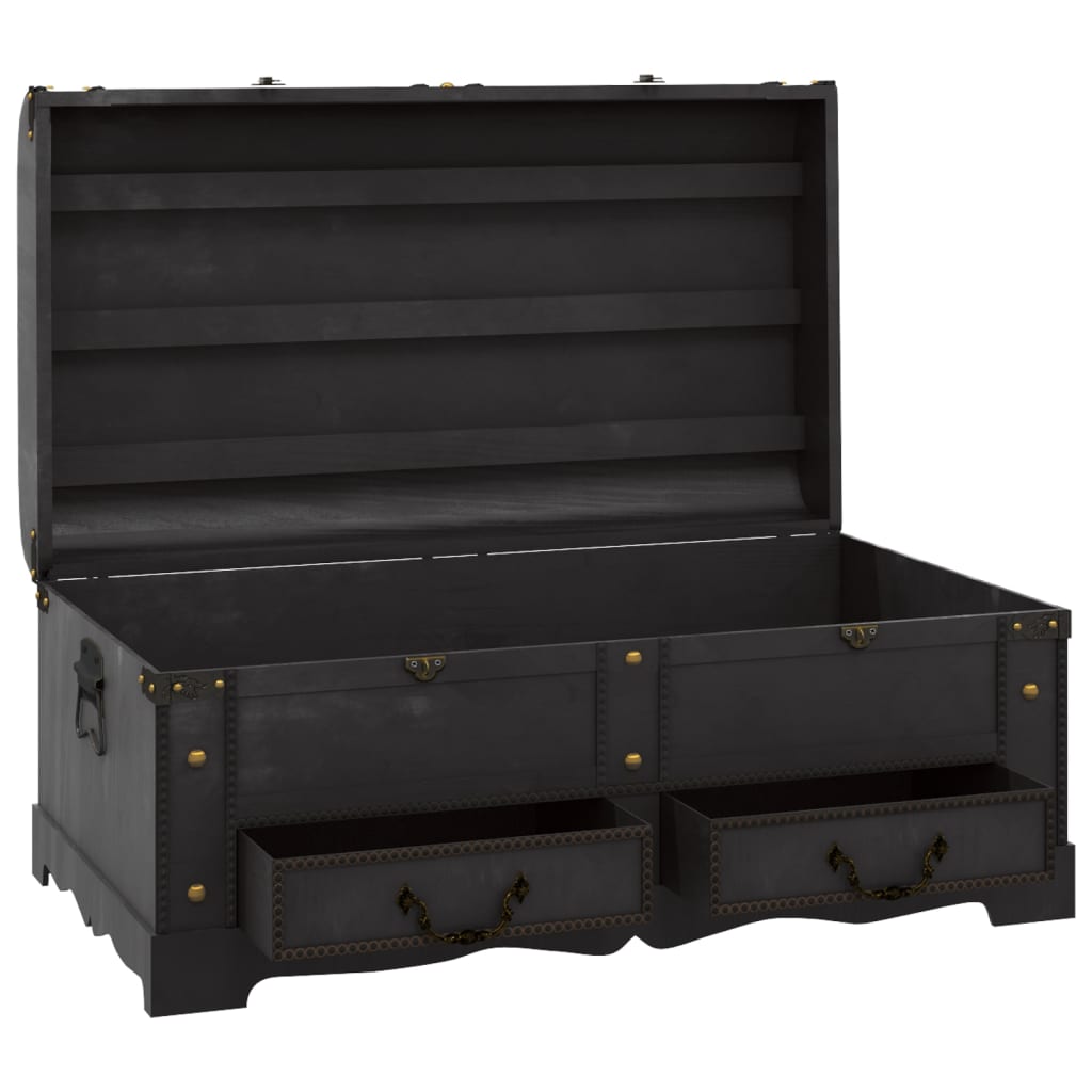 Coffre De Rangement En Bois Large Noir VidaXL 19 width=274