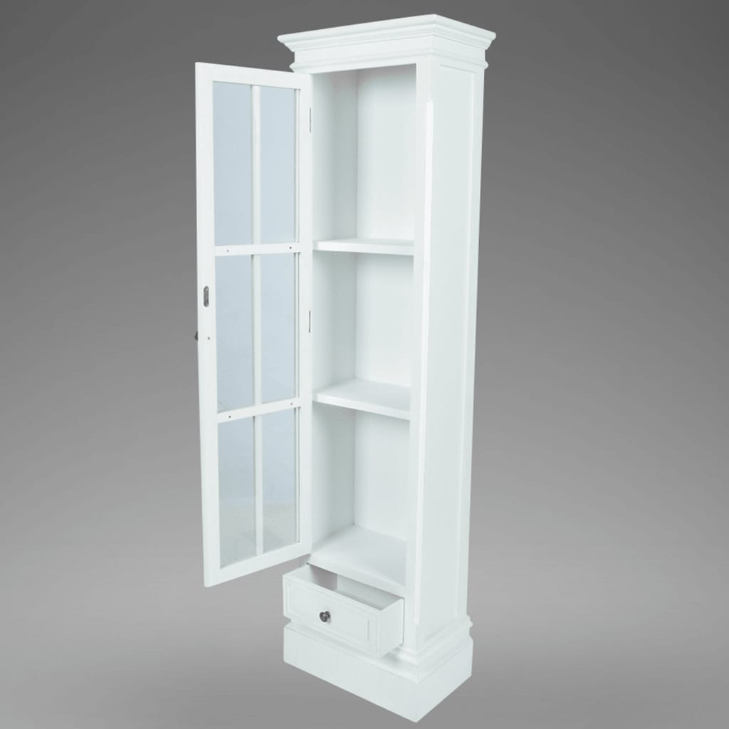 Elegáns fehér fa könyvespolc szekrény 3 polccal 
