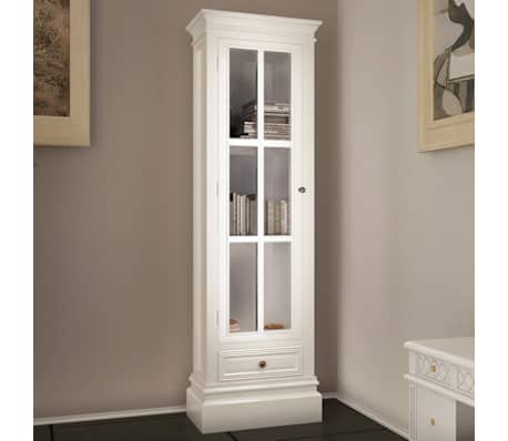 Vidaxl Bookcase White Wooden Cabinet Storage Drawer Display Shelf