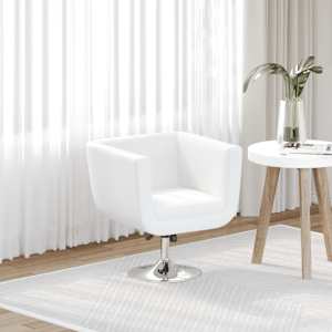 Barski stolček belo umetno usnje