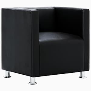 vidaXL tugitool, must, kunstnahk
