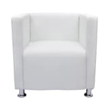 vidaXL Fauteuil Design de cube Cuir synthétique Blanc