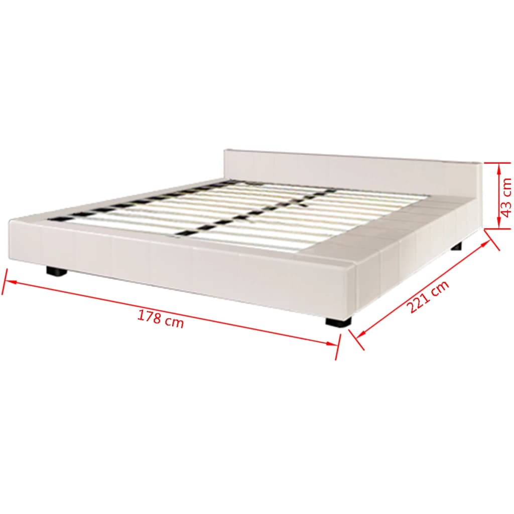 

vidaXL Bedframe kunstleer wit 140x200 cm