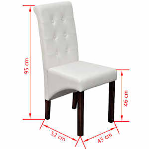 Jedilni stoli 4 kosi belo umetno usnje - slika 8