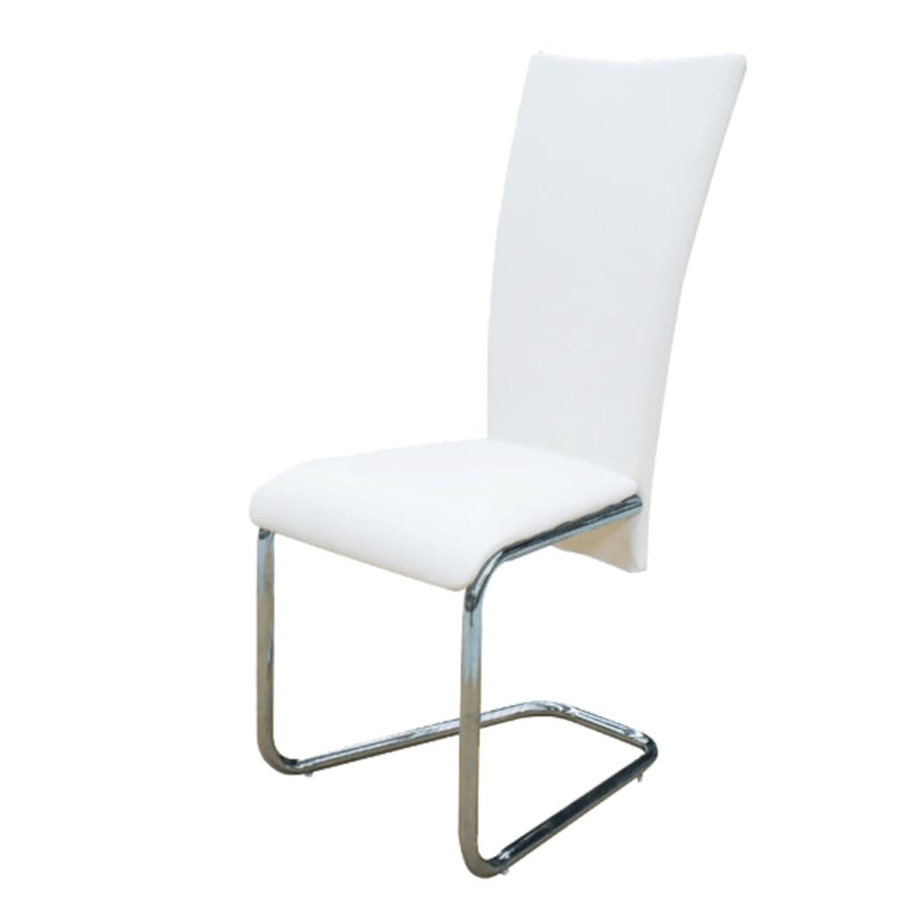 vidaXL Dining Chairs 2 pcs White Faux Leather