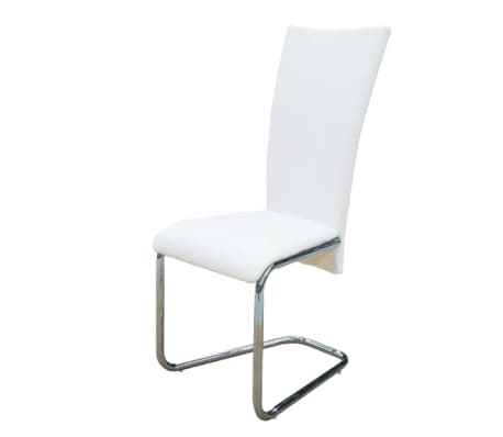 vidaXL Valgomojo kėdės, 2 vnt., baltos spalvos, dirbtinė oda