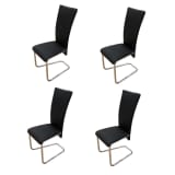 Set of 4 Dining Chairs Black