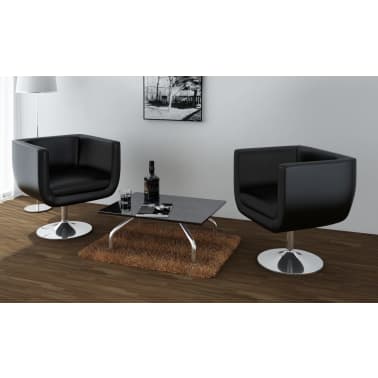 vidaXL Loungesessel 2 Stk. Kunstleder Schwarz | vidaXL Loungesessel 2 Stk. Kunstleder Schwarz |