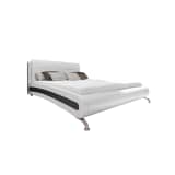 vidaXL Cadru de pat, alb, 140 x 200 cm, piele artificială