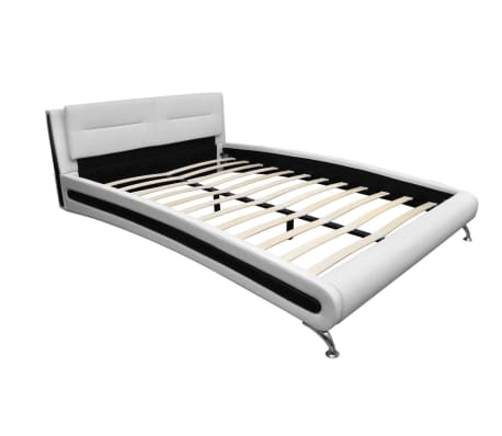 vidaXL Cadru de pat, alb, 140 x 200 cm, piele artificială