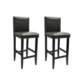 vidaXL Tabouret de bar 2 pcs Cuir synthétique Noir