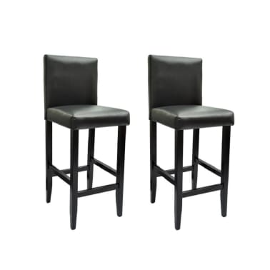 acheter vidaxl tabouret de bar 2 pcs cuir synthétique noir pas cher