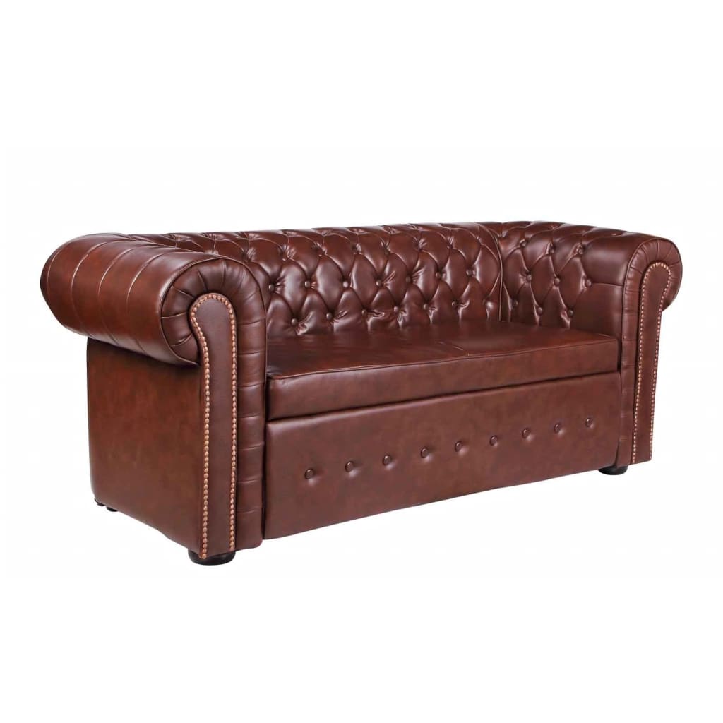 

vidaXL Chesterfield leer bruin