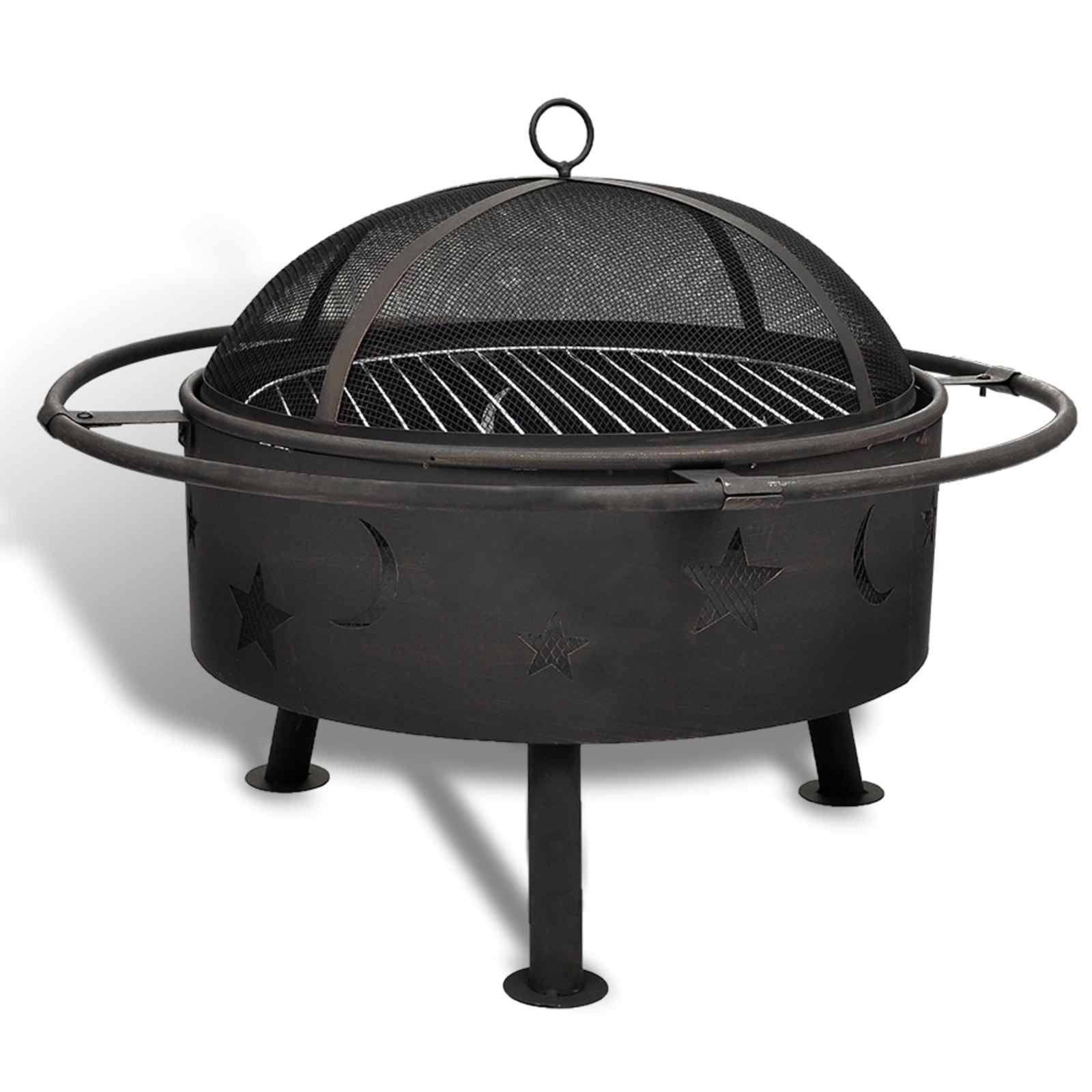 vidaXL Scară de Foc Lună Negru 82 x 82 x 64 cm Oțel