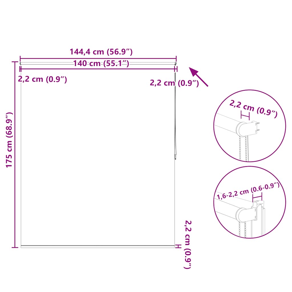 Zatemňovací roleta 144,4 x 175 cm Šířka látky 140 cm kávová - obrázek 18