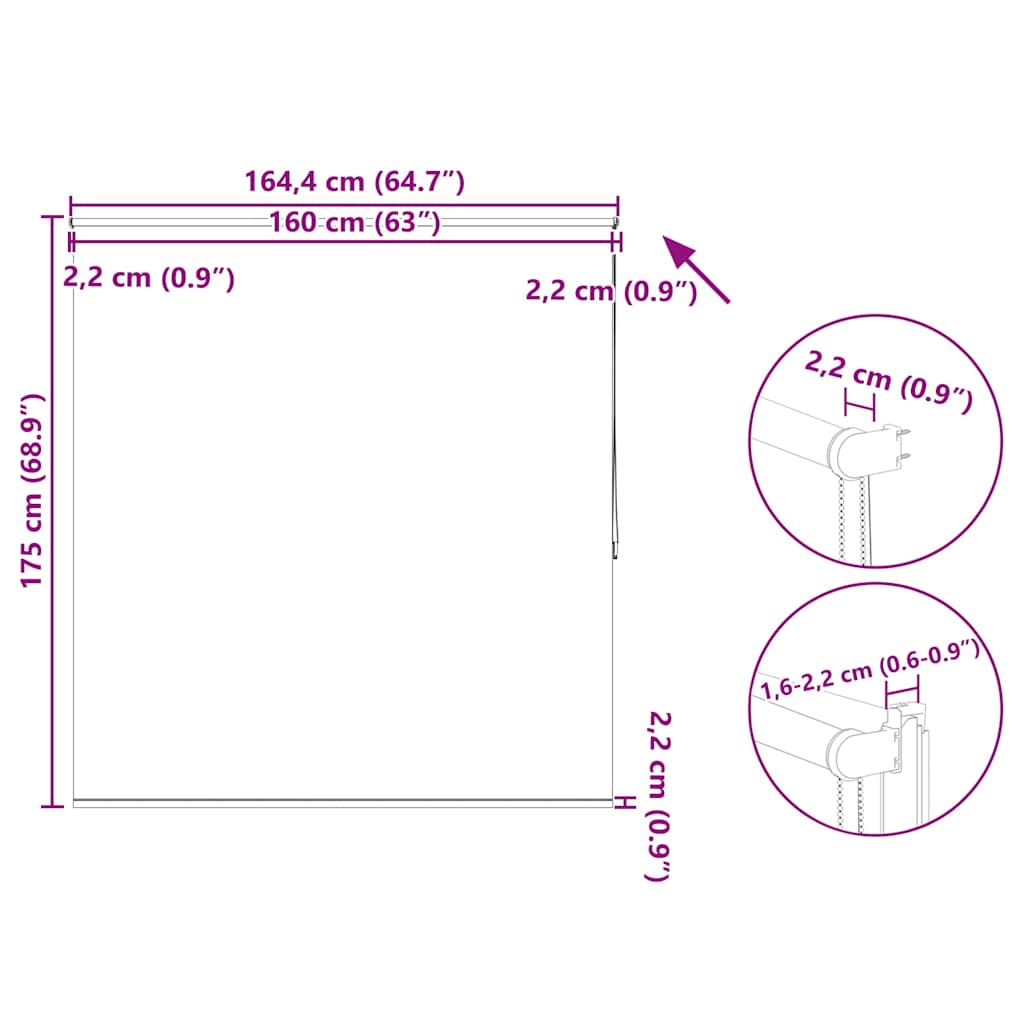 Zatemňovací roleta 164,4 x 175 cm, šířka látky 160 cm, černá - obrázek 18