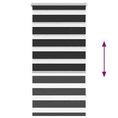 Estore de rolo 80 x 150 cm, linhas de zebra / Preto[6/6]