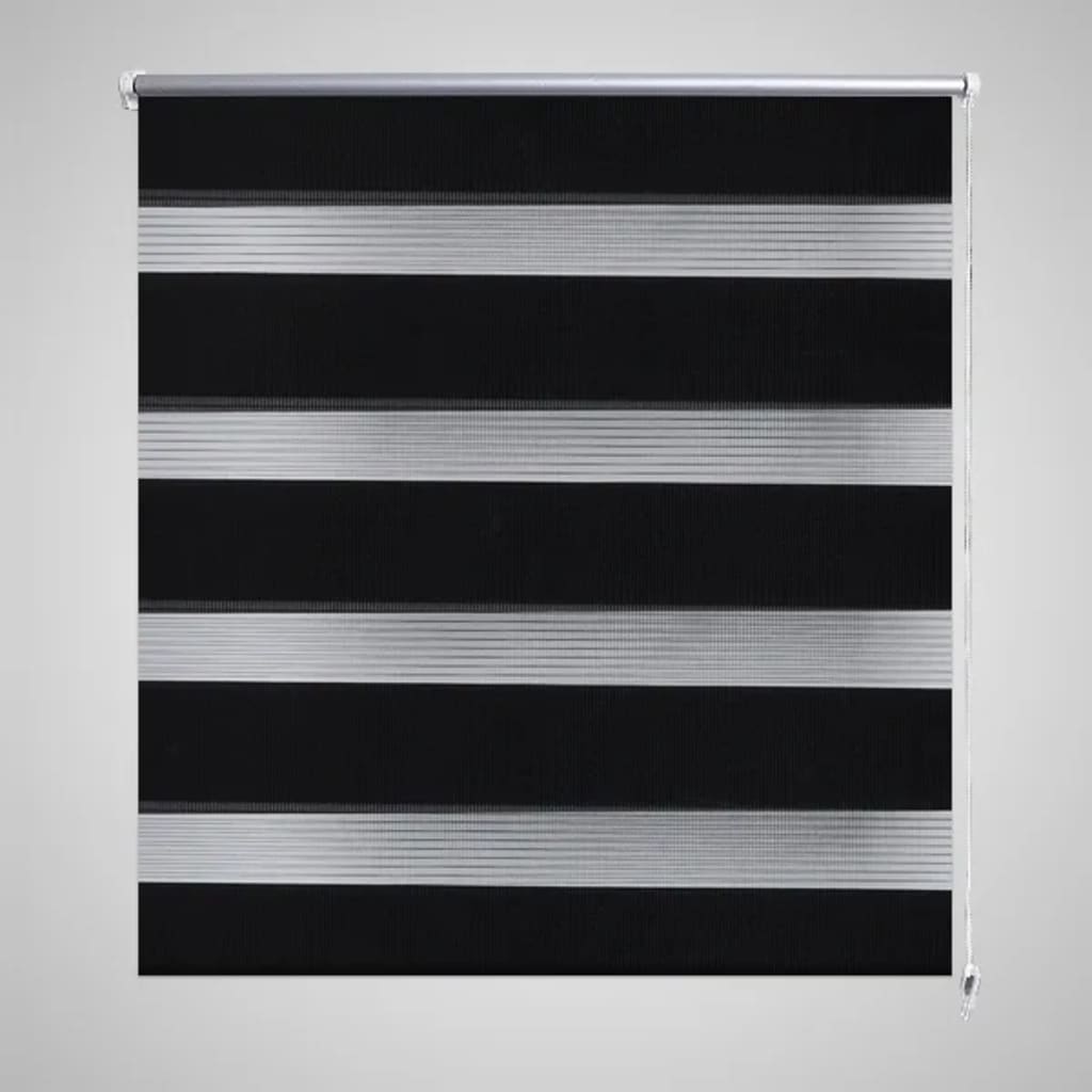 Rullegardin i zebradesign 80 x 175 cm sort