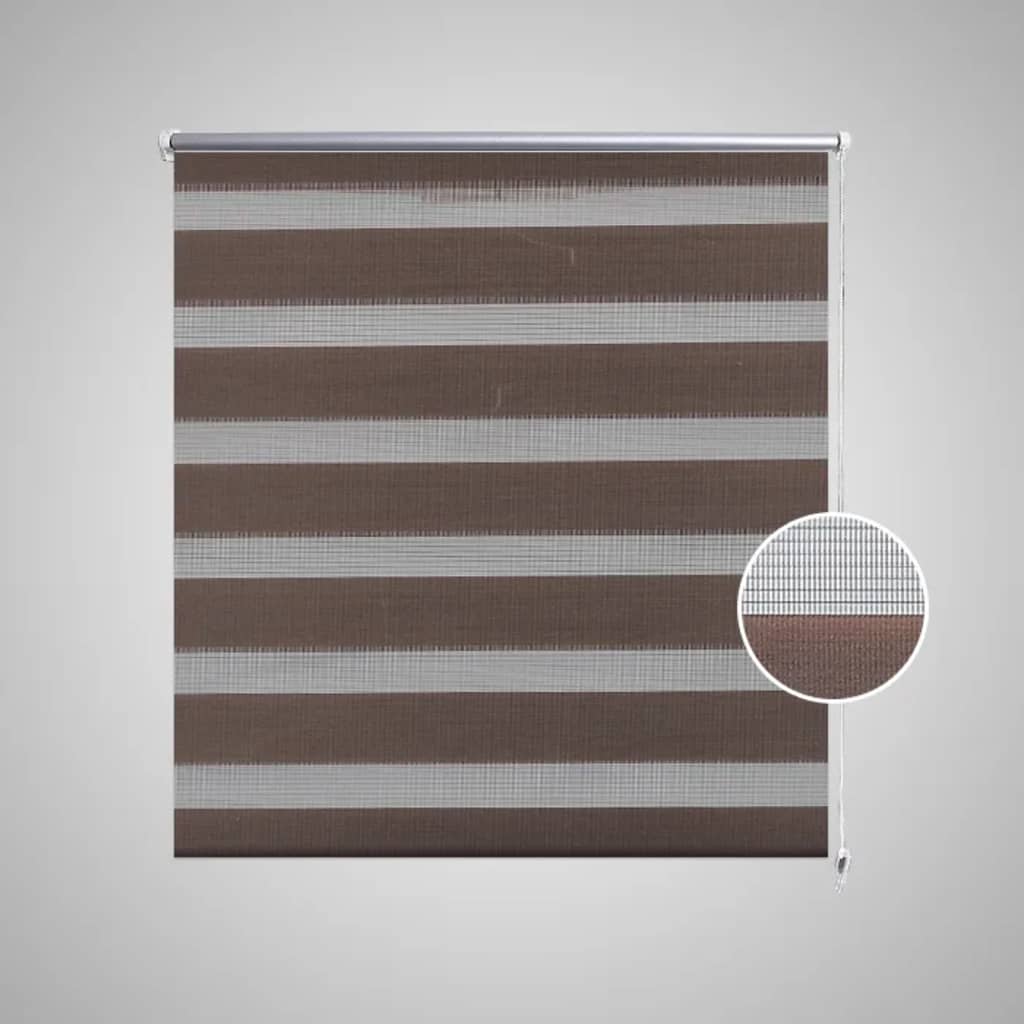 Rullegardin i zebradesign 80 x 175 cm kaffefarvet