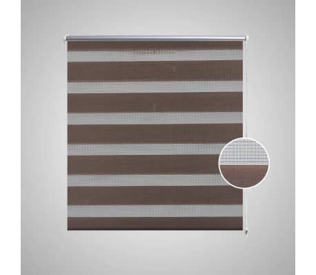 Rullegardin i zebradesign 80 x 175 cm kaffefarvet