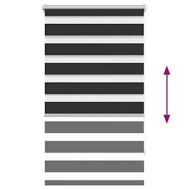 Estore de rolo 90 x 150 cm, linhas de zebra / Preto[6/6]