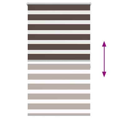 Estore de rolo 100 x 175 cm, linhas de zebra / Café[6/6]