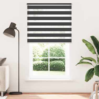 Estore de rolo 120 x 230 cm, linhas de zebra / Preto[1/6]