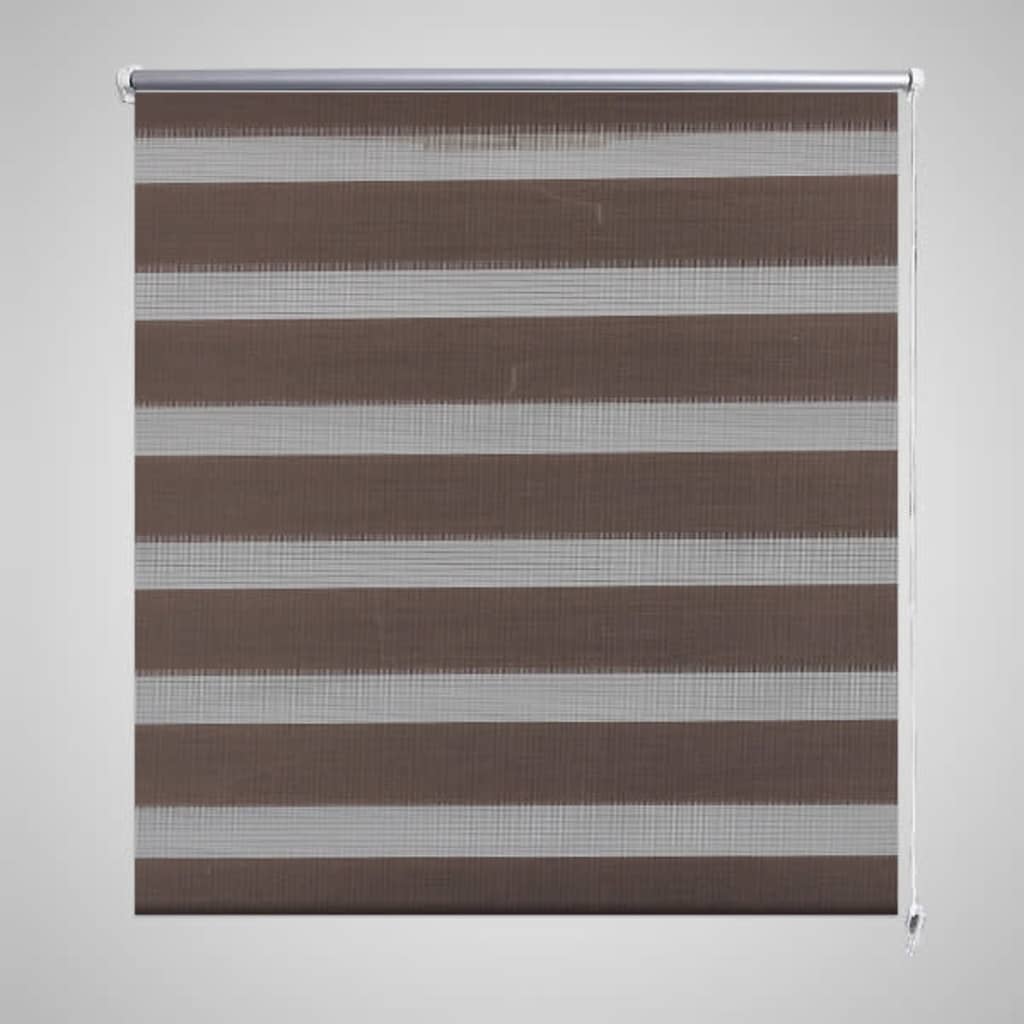 Rullegardin i zebradesign 120 x 230 cm kaffefarvet