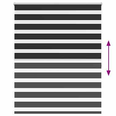 Estore de rolo 140 x 175 cm, linhas de zebra / Preto[6/6]