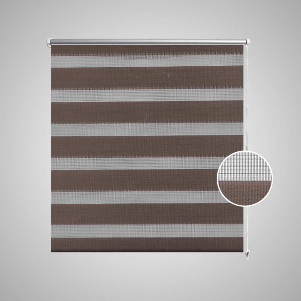 vidaXL Zebra rullakaihdin 140 x 175 cm kahvinruskea