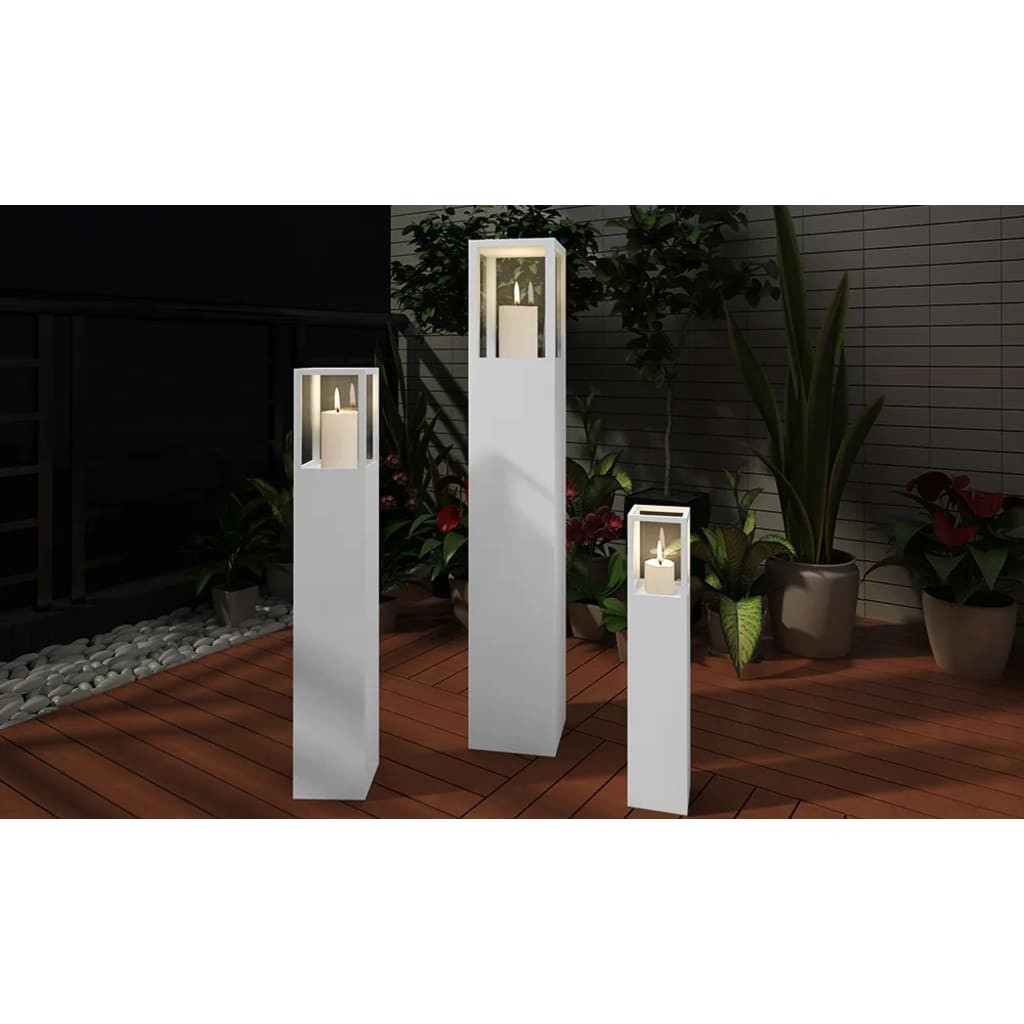 vidaXL Candle Stand White Wood