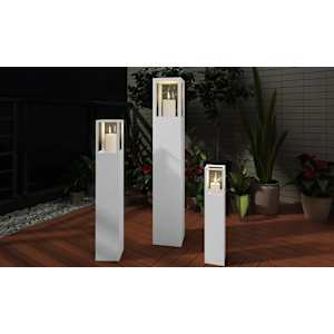 vidaXL 3-tlg. Windlichts&auml;ulen-Set Wei&szlig; Holz