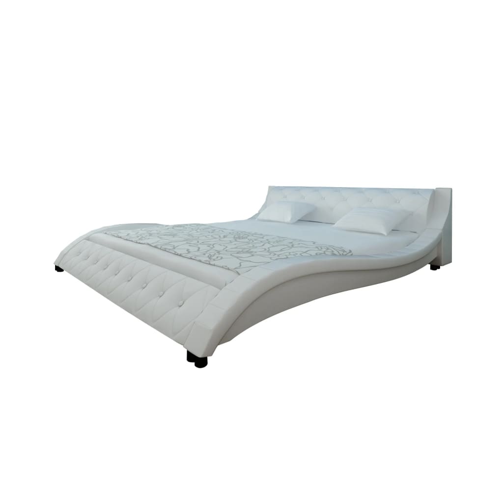 

vidaXL Bedframe kunstleer wit 140x200 cm