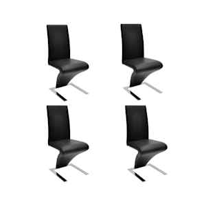 vidaXL s&ouml;&ouml;gitoolid 4 tk, must, kunstnahk