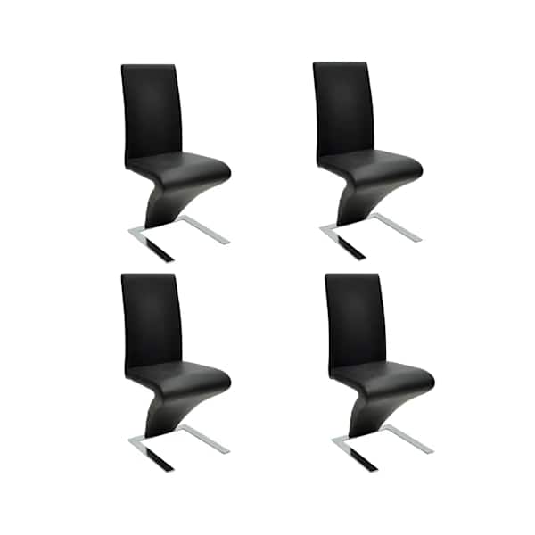 vidaXL s&ouml;&ouml;gitoolid 4 tk, must, kunstnahk
