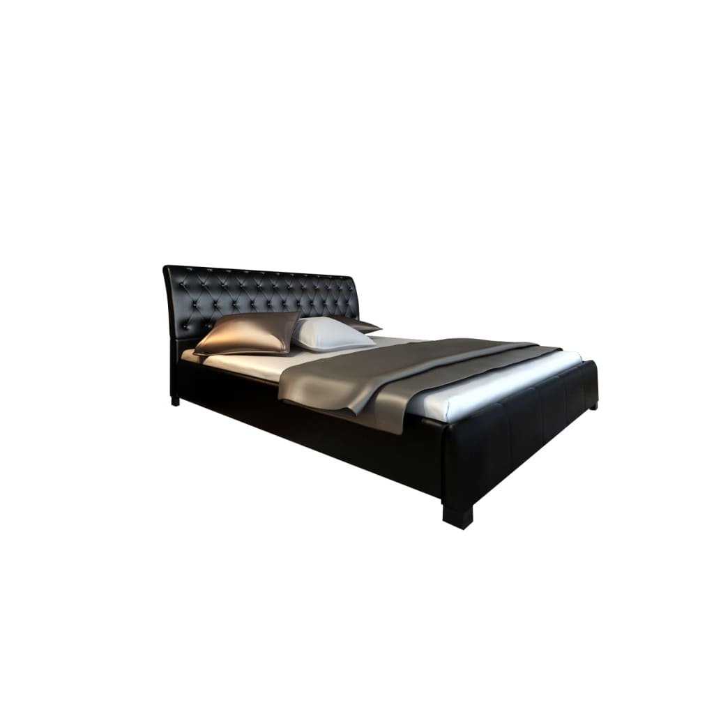 

vidaXL Bed met matras kunstleer zwart 180x200 cm