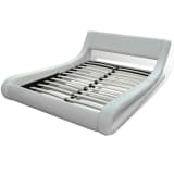 240298 Artificial Leather Bed White 180 x 200 cm