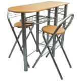 Mini Jedilnica Set Visoka Miza in 2 Barska Stola Rjave Barve