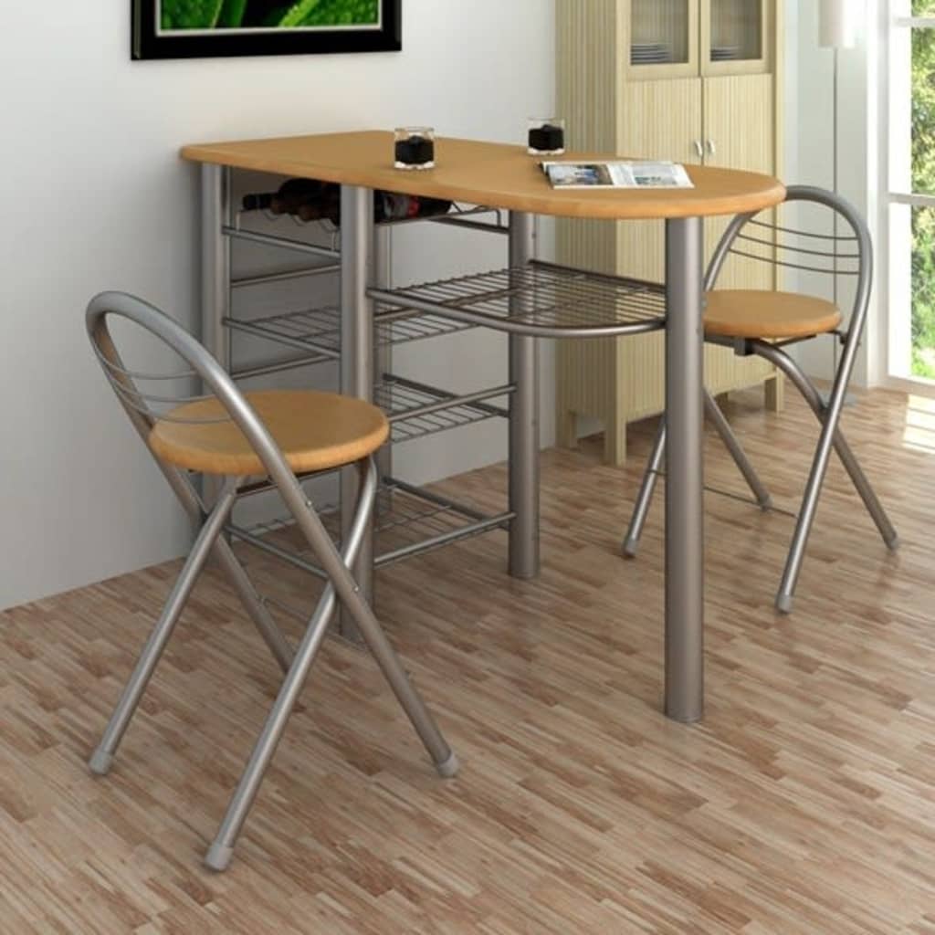 Fa konyhai/étkező/bárasztal és szék szett 