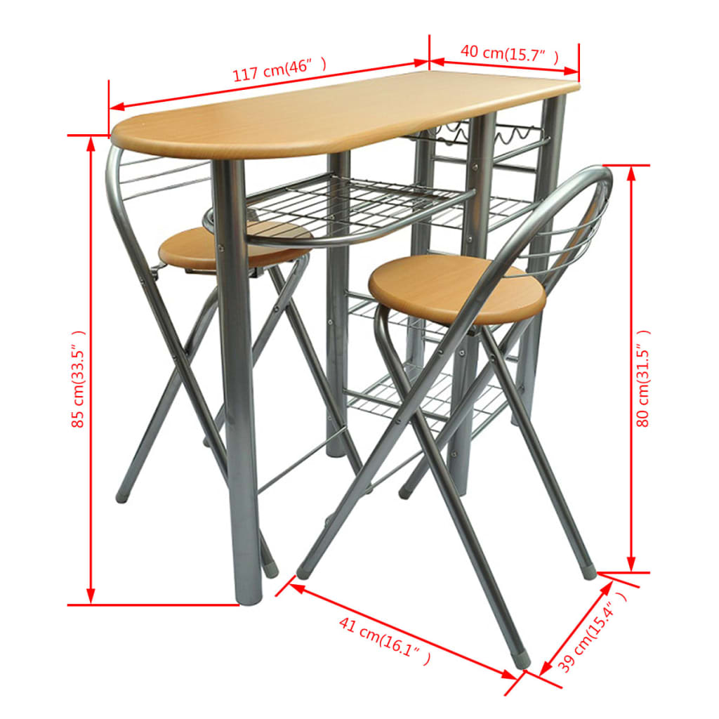 Set stola i stolica za kuhinju/doručak/bar drveni