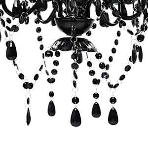 ČERNÝ klasický křišťálový lustr na 5 žárovek - obrázek 6