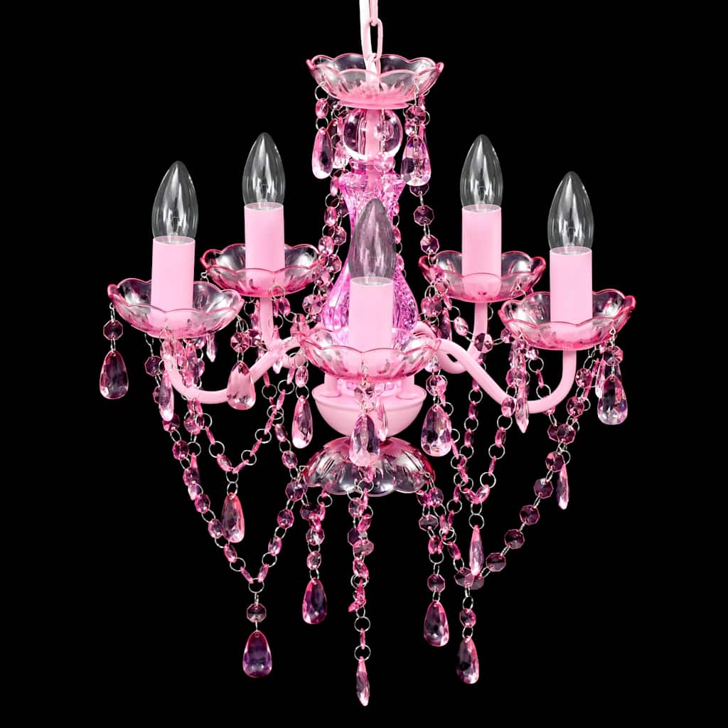 Thumbnail - vidaXL Kronleuchter 5 Glühbirnen Rosa