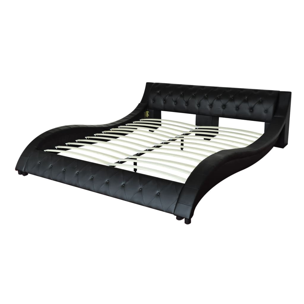 

vidaXL Bed met matras kunstleer zwart 180x200 cm
