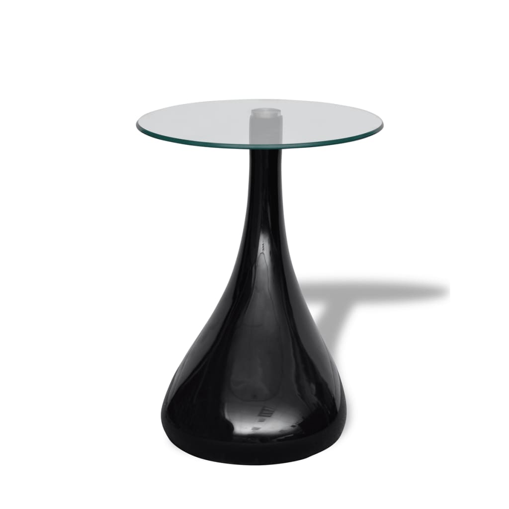 VidaXL - vidaXL Salontafel met rond glazen tafelblad hoogglans zwart