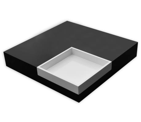 vidaXL Salontafel vierkant met blad zwart en wit