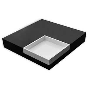 vidaXL Salontafel vierkant met blad zwart en wit