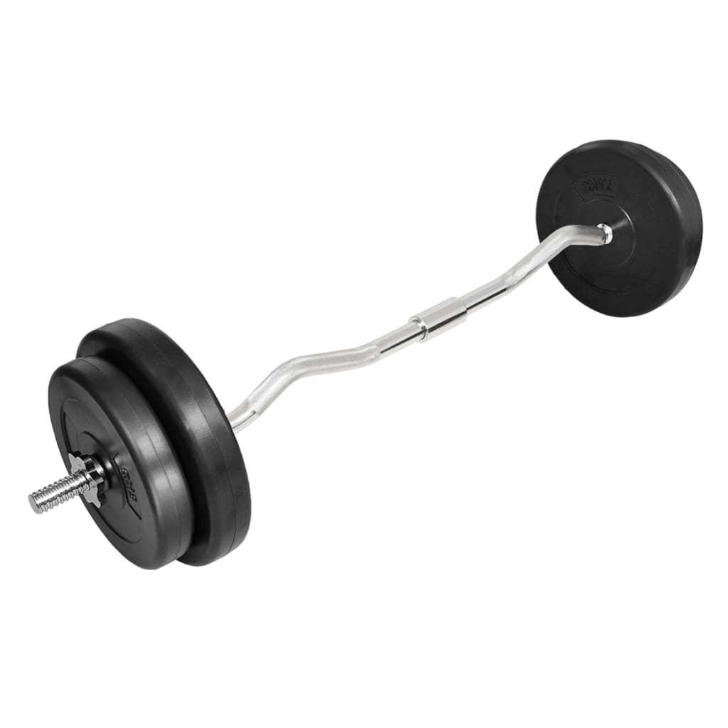 Image of vidaXL Curl Bar with Weights 30kg