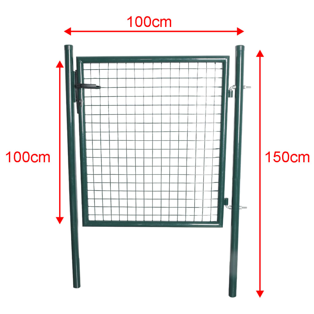 

vidaXL Poort 100x150 cm staal groen