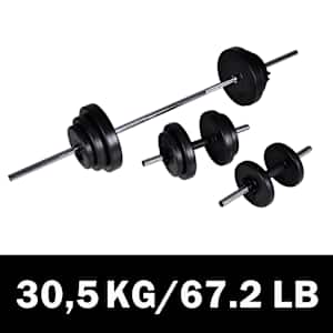 Set 2 činek + vzpěračská činka 30,5 kg - obrázek 1